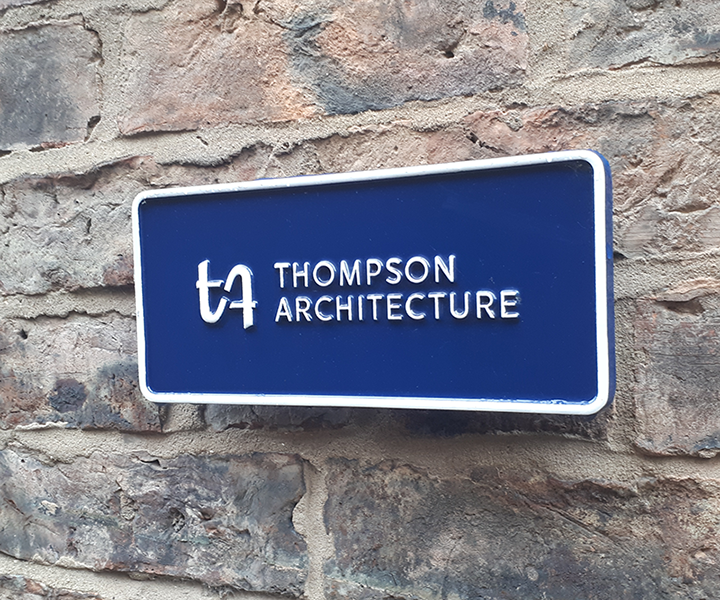 Thompson Architecture: Logo on Plaque